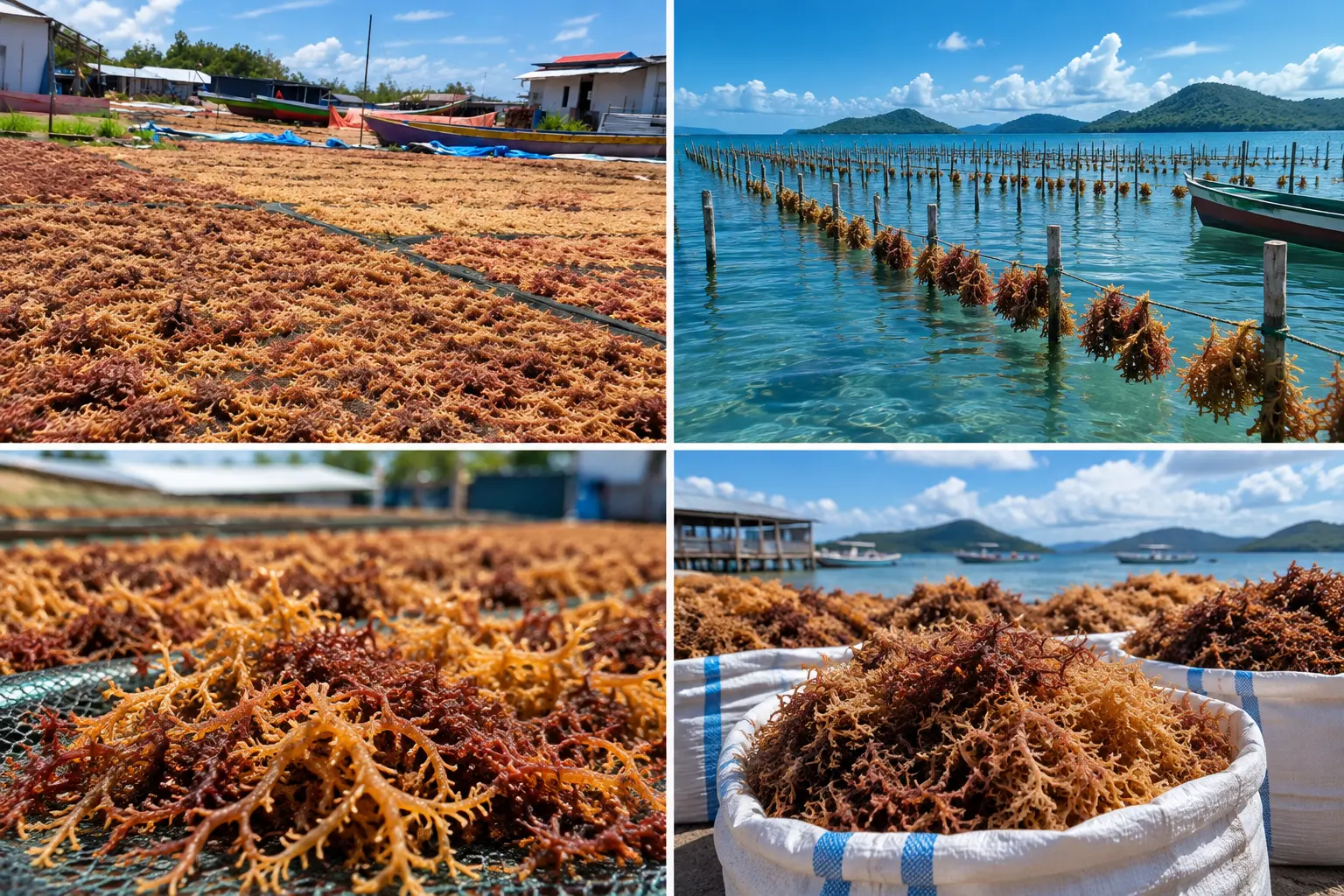 Indonesian seaweed farm and coastal sourcing